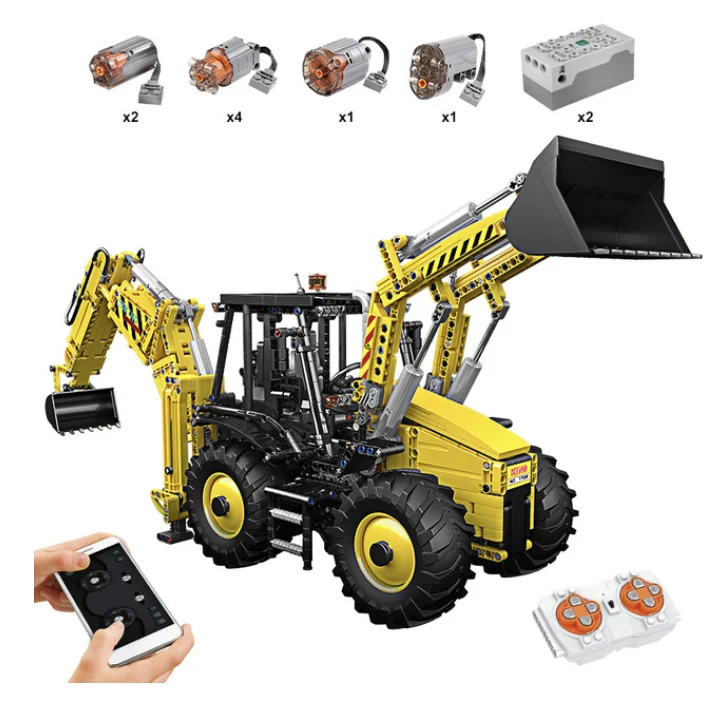 

17036 2239pcs Bulldozer Excavator Truck Remote Control Model Building Blocks Bricks Puzzle Toy Birthday Gifts For Boy