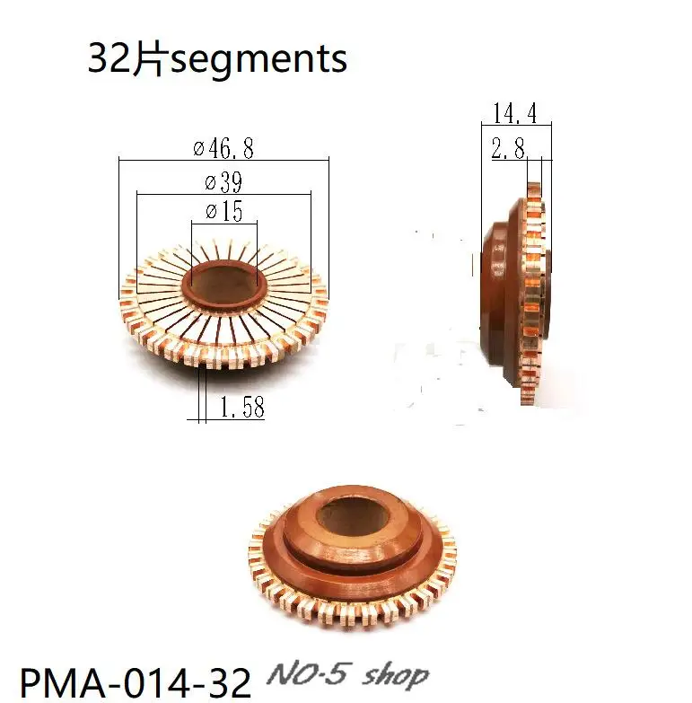 5 шт. медные стержни 46 8x15x3 8 (14 4) x32P коллектор электродвигателя