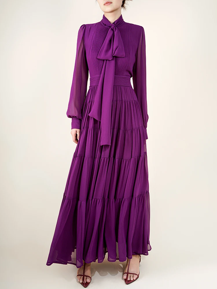 

Fashion Elegant Spring Autumn New Women's High Quality Celebrity Party Casual Bohemian Designer Sexy Long Sleeve Long Dress