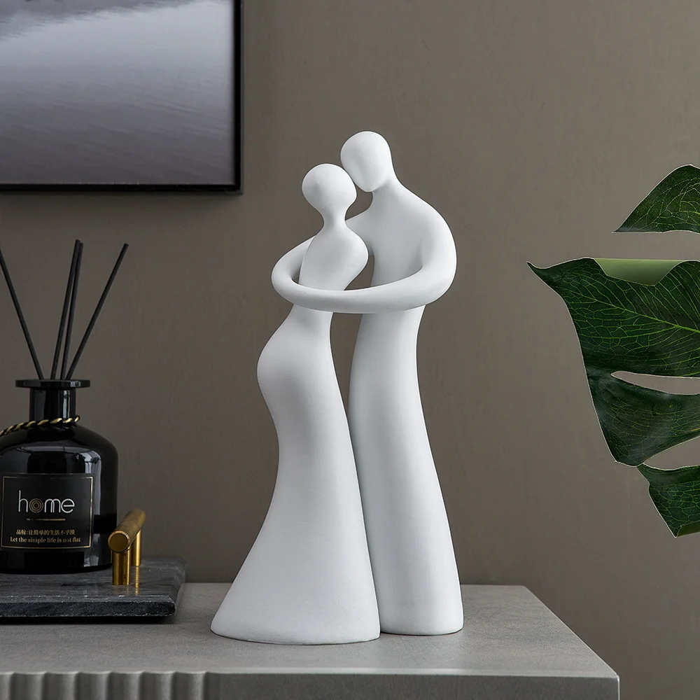 

Decorative Nordic Sculpture Couple Kissing Crafts Decoration Living Room Home Decoration Accessories Modern Valentine's Day Gift