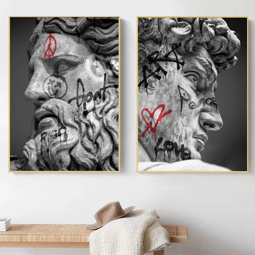 

Classical Graffiti Retro Art Statue Love Criss Bellini Quality Canvas Paintings Posters For Living Room Wall Home Decor Pictures