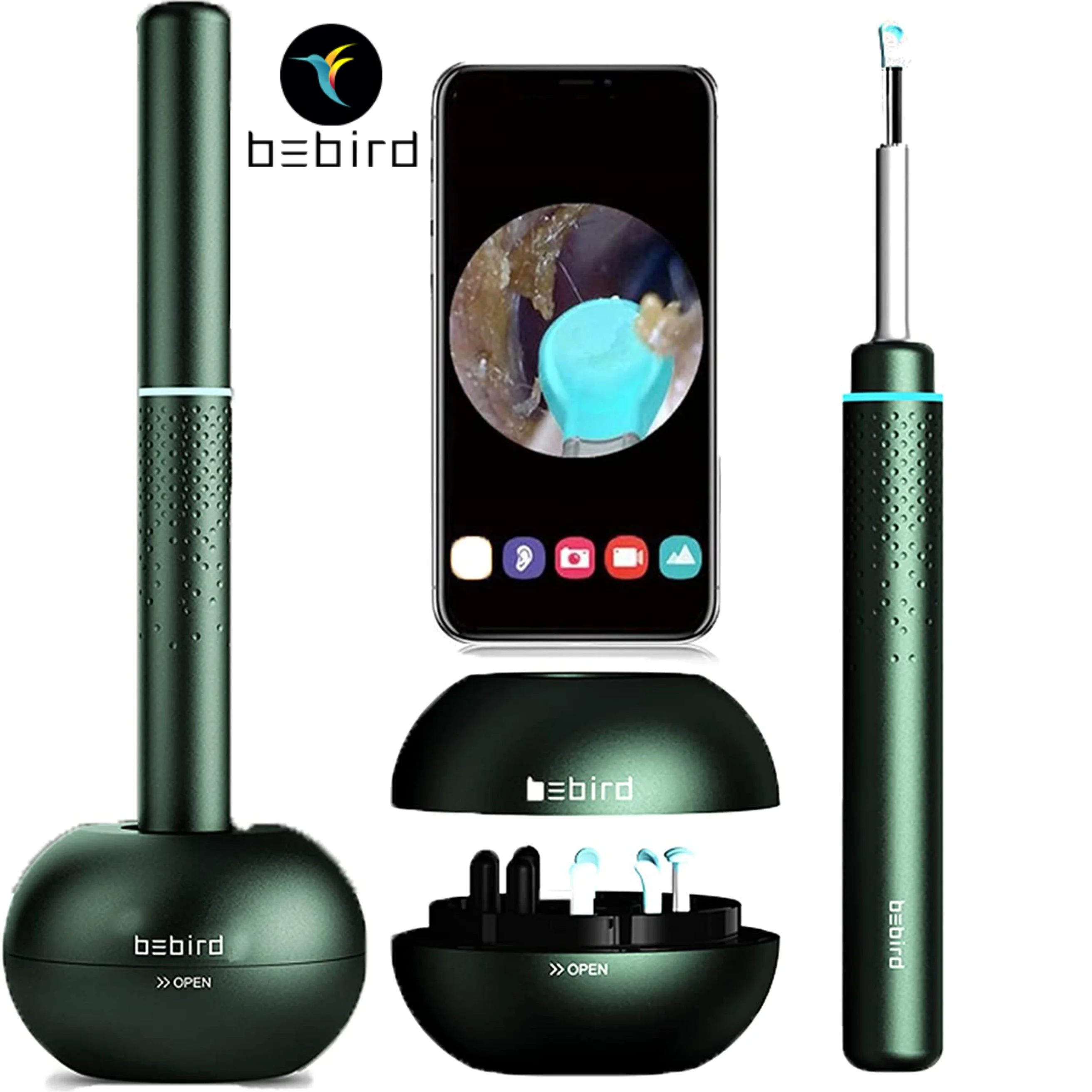 BEBIRD M9 Pro Metal Design Smart Visual Ear Otoscope, 1080P Wireless Ear Camera, Reusable Ear Wax Removal Tools