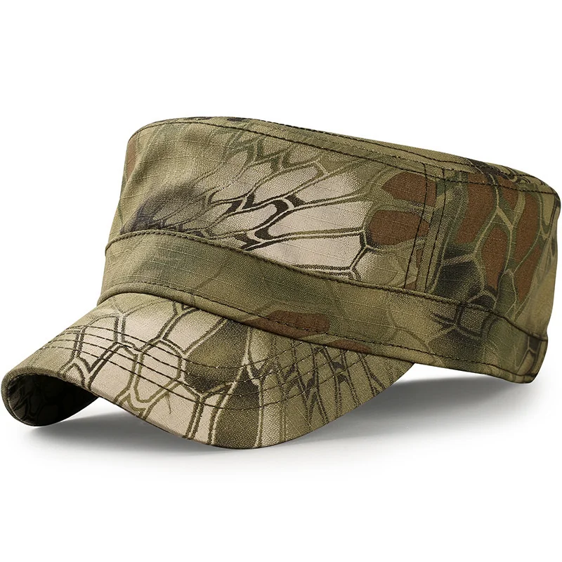 

Men's Camouflage Military Hat Fashion Flat Top Hat Korean Outdoor Sports Cap Male Big Size Army Cap 55-63cm