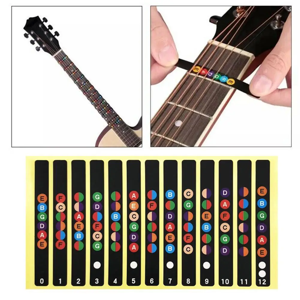 

Guitar Fretboard Notes Map Labels Sticker Fingerboard Decals For 6 String Acoustic Electric Guitar Beginner Training Decoration