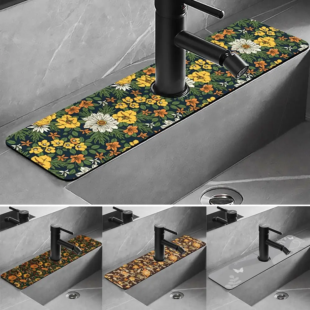 

Противоразбрызгивающий Быстросохнущий нескользящий абсорбирующий коврик для смесителя диатомита, многофункциональный удобный коврик для сушки