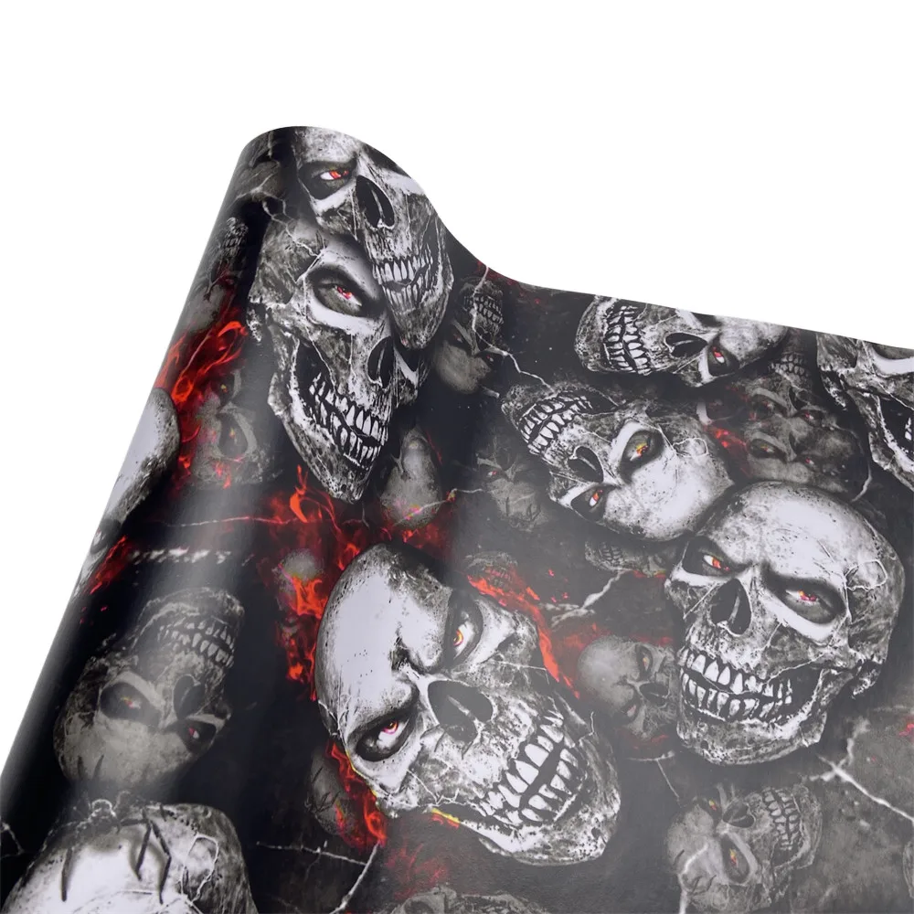 

Красный череп с мультяшным принтом, клейкая наклейка на кузов автомобиля, авто мотоцикл, меняющая цвет, пленка, самоклеящаяся пленка, череп, камуфляжная пленка, виниловая пленка