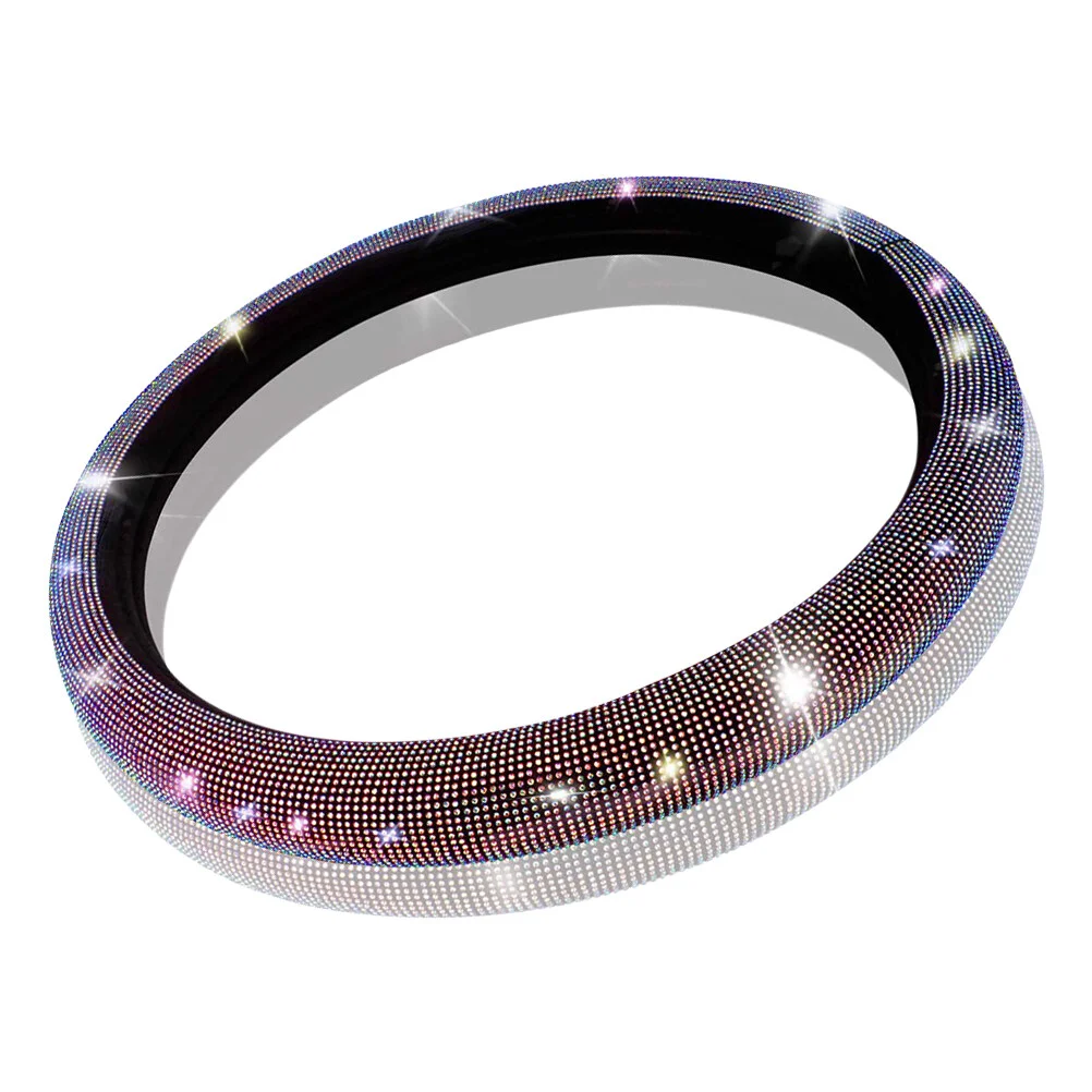 

Diamond Steering Wheel Cover Car Accessories Rhinestones 38X38CM Colorful Suede Miss