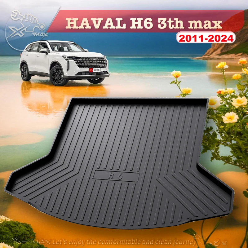 Коврик для багажника автомобиля HAVAL H6 Coupe 3th max 2011-2024 всесезонный черный коврик