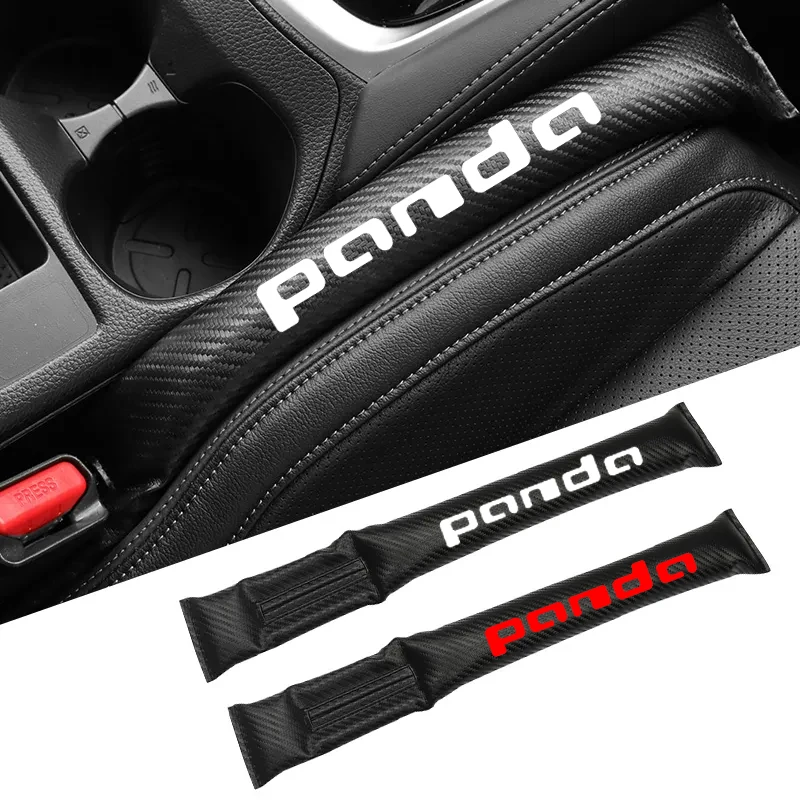 

1Pc Carbon Fiber Car Interior Seat Gap Plug Filler Pad For fiat Panda Logo Car Accessories