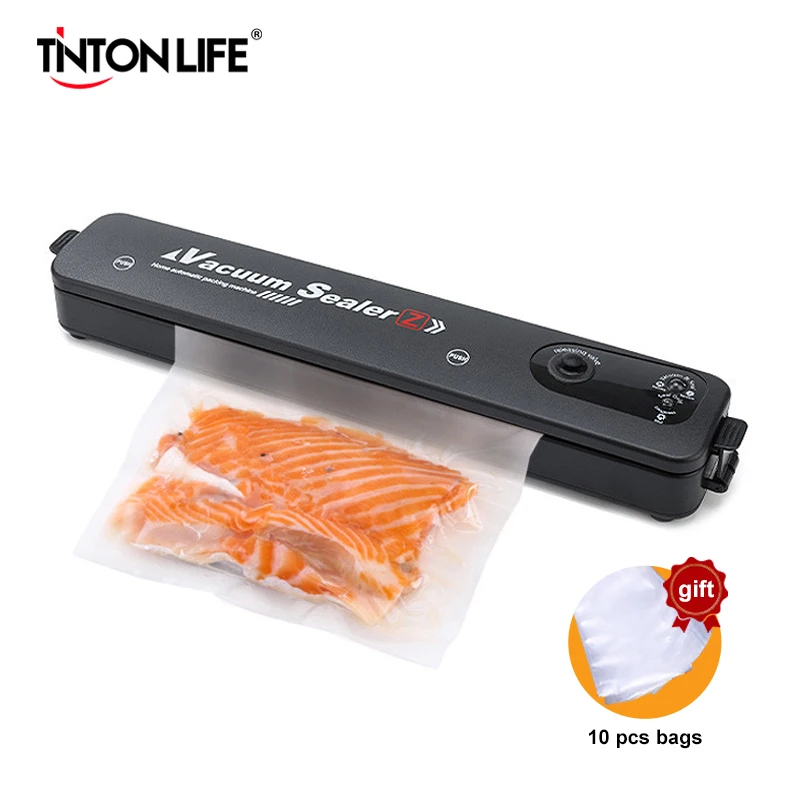 Vacuum Sealer Packaging Machine Film Sealer Vacuum Packer Household Food Vacuum Sealer Including 10Pcs Bags