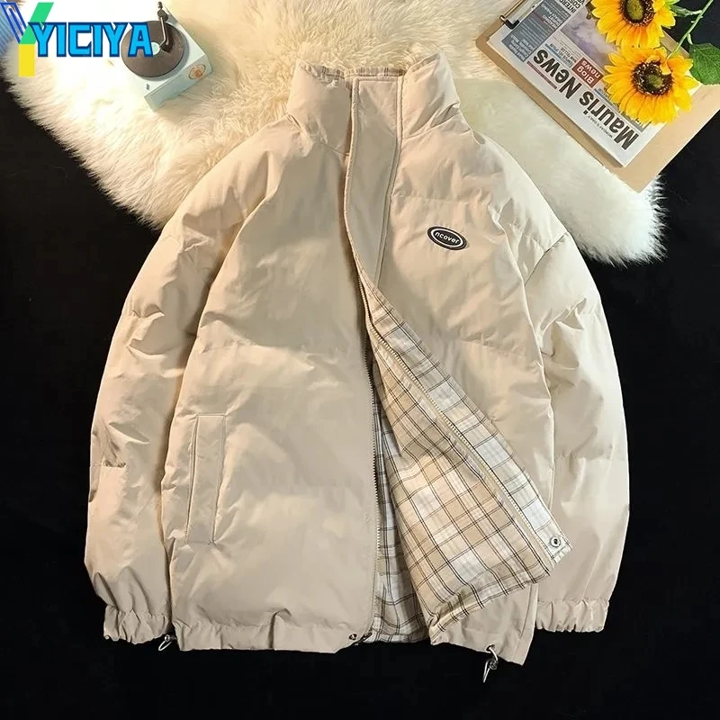 YICIYA 2023 Winter Jacket Women Parkas Thicken Warm Stand Collar Jackets Solid Double Sided Parkas Coats Fashion Female Clothing