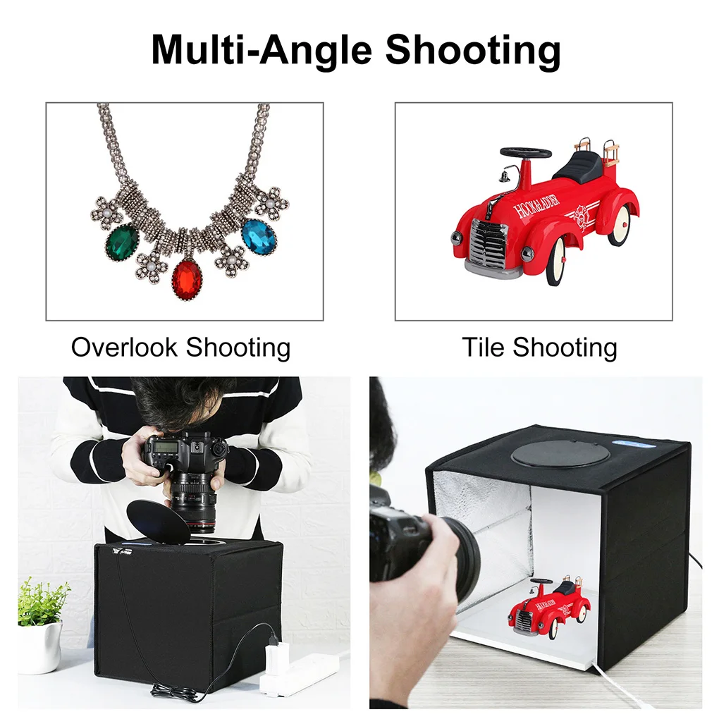 

Lightbox Foldable Mini Softbox LED Photo Studio Shooting Tent Box 25CM Lighting Equipment Accessories Kit Tabletop