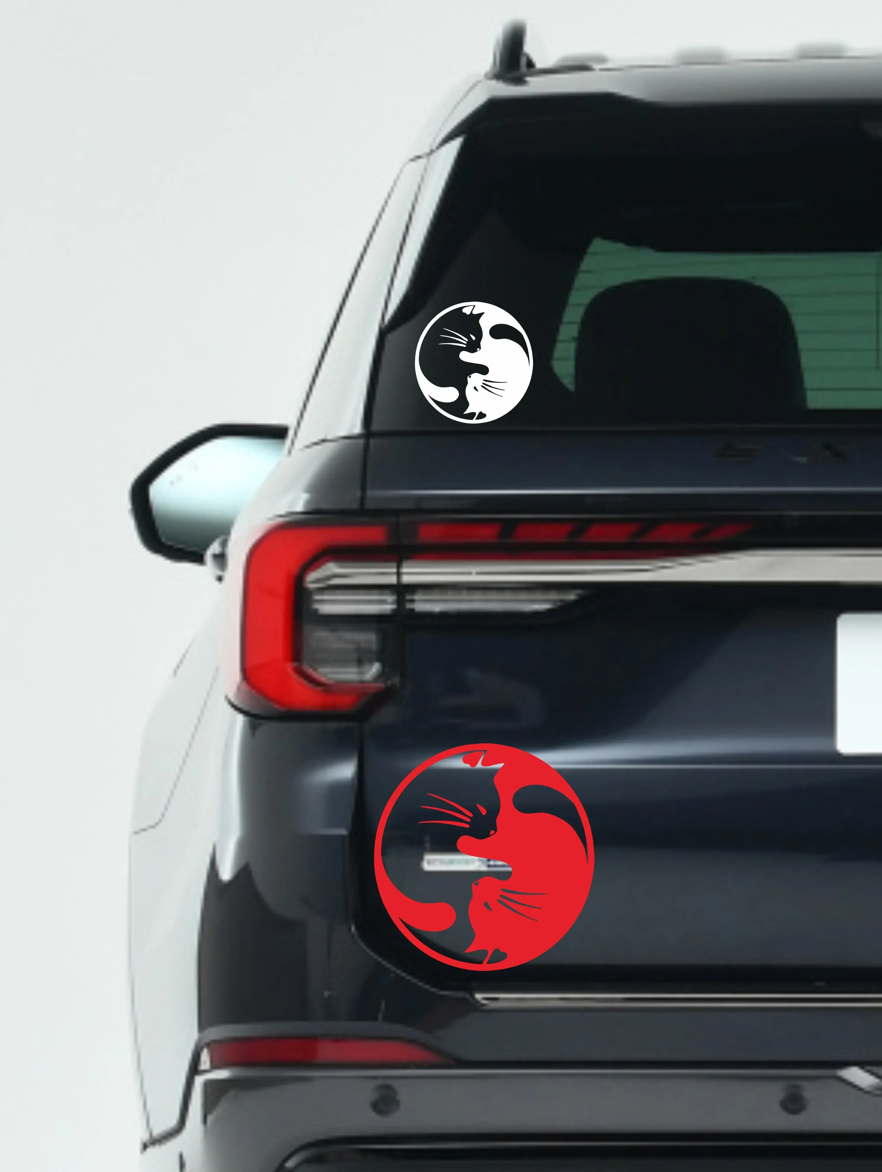 Новый дизайн модные автомобильные наклейки в виде черно-белого мультяшного кота