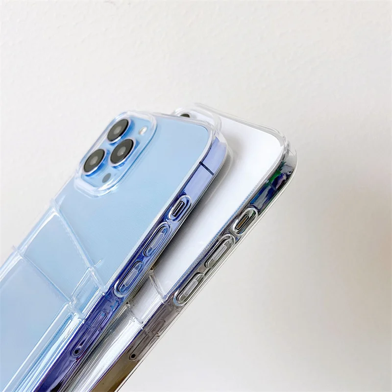Прозрачный чехол для телефона с двумя слотами карт iPhone 13 12 11 Pro Max XS XR X 7 8 Plus SE