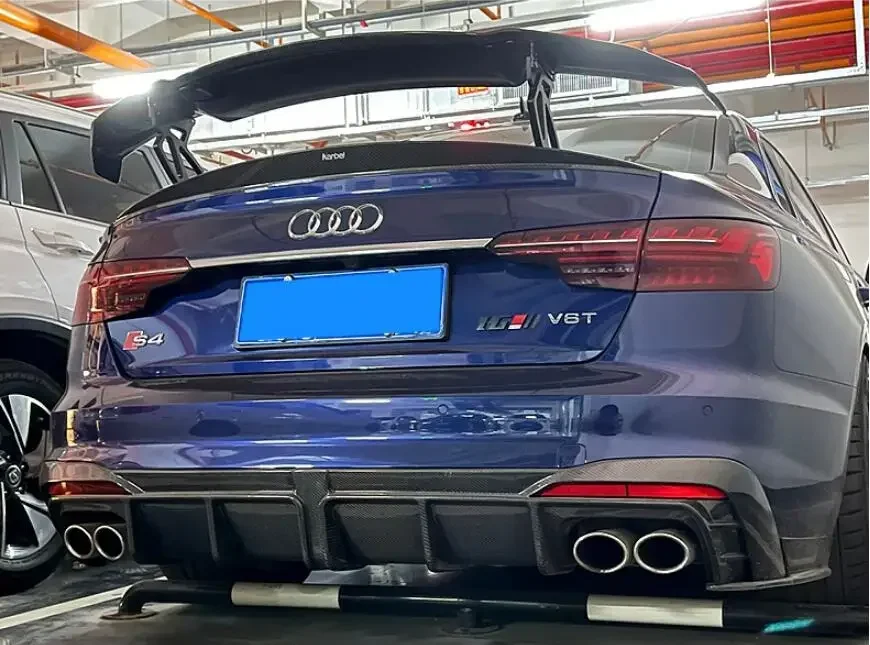 НАСТОЯЩИЙ УГАРНОЕ ВОЛОКНО ЗАДНИЙ БАМПЕР БАГАЖНИК ГУБ СПОЙЛЕР ДИФФЮСЕР ДЛЯ Audi A4 S4