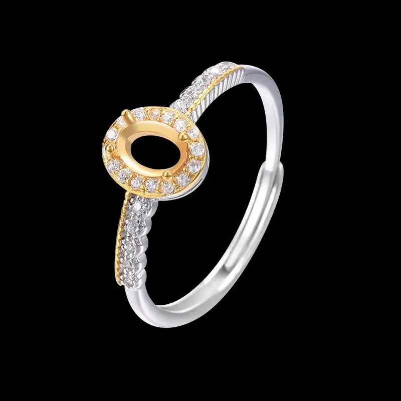 

Megin D S925 Sterling Silver Oval Luxury Zircon Gold Vintage Boho Rings for Women Couple Friends Gift Fashion Jewelry Bague Anel