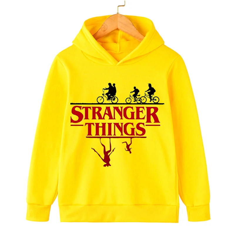 

Boys Girls Stranger Things 4 Sweatshirts Autumn Spring Print Cotton Children's Dinosaur Tops Sweaters Kids Sport Girls Hoodies