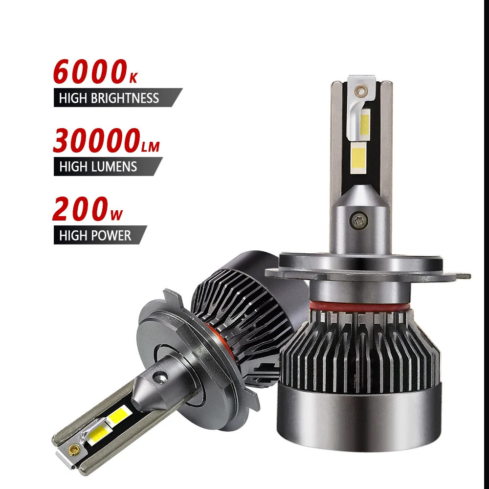 

Carolyn 2Pcs100wH4 H7 LED Bulb Car Headlight Kit H1 H3 H8 H11 Led 9005 HB3 9006 HB4 12000LM 6000K White Auto Fog Lights Headlamp