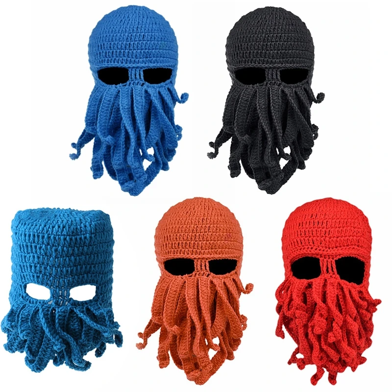 

for Creative Long Tentacle Funny Octopus Hat Hand-woven Knitted Hat for Fall