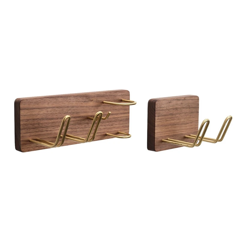 

Solid Wood Hair Dryer Holder Wall Mounted Multi-Function Bathroom Rack Shaver Holder Toothbrush Holder Plug Rack