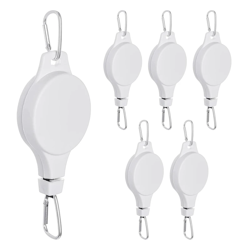 12 Pack Plant Pulley Retractable Hanger Easy Reach Plant Pulley Adjustable Height Wheel For Hanging Plants Indoor White