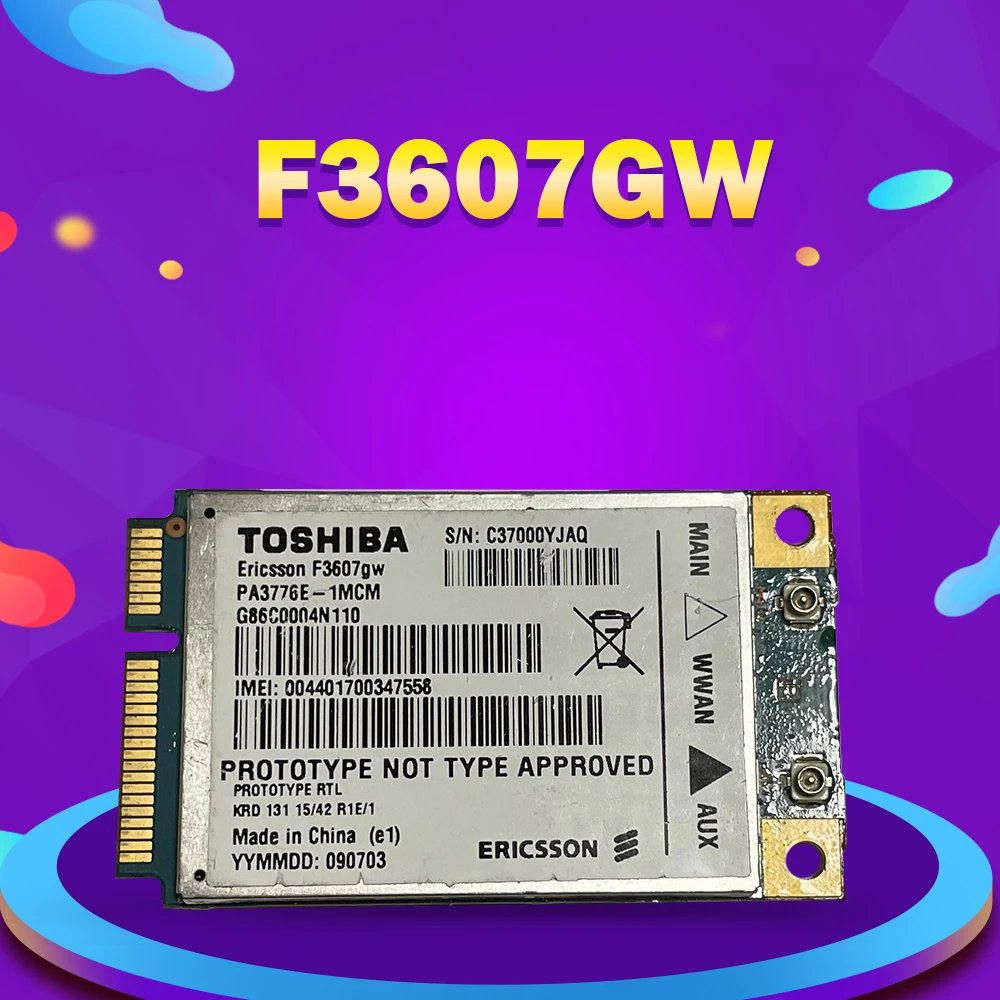 

Ericsson F3607GW Mini pcie GSM,GPRS , EDGE, UMTS,WCDMA,HSDPA+7.2MB WWAN WLAN Card