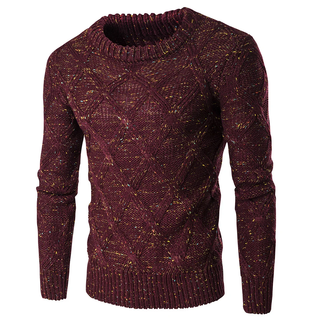 New Streetwear Men's Winter Warm Cotton High Neck Pullover Jumper Sweater