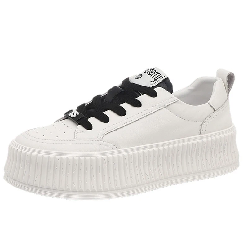

Authentic Leather Shoes for Women Luxury Designer Tennis Female White Sneakers Women Trends 2022 Chunky Flat Sports Shoes Daily