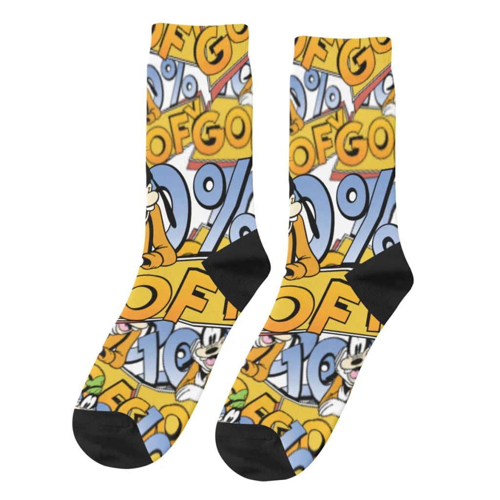

Hip Hop Retro 100% Goof Crazy Men's Socks Disney Goofy Unisex Street Style Seamless Printed Funny Happy Crew Sock Boys Gift