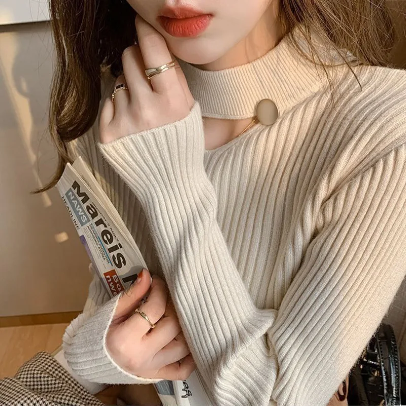 Корейская версия свитер с подвеской на шею женский интерьер новый дизайн нишевый