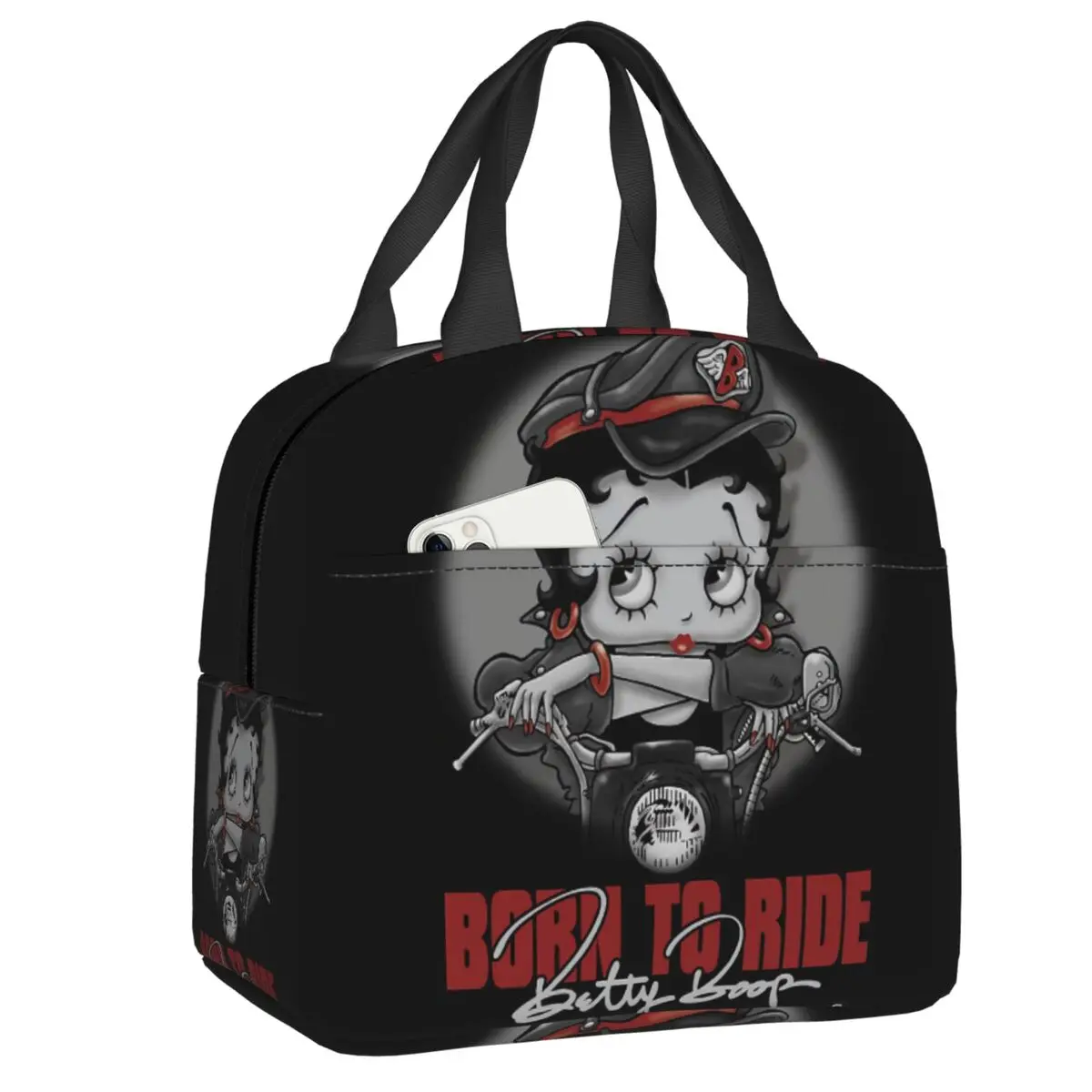 

Anime Manga Boop Bettys Insulated Lunch Bags for Women Cartoon Animation Tv Portable Cooler Thermal Food Lunch Box School Travel