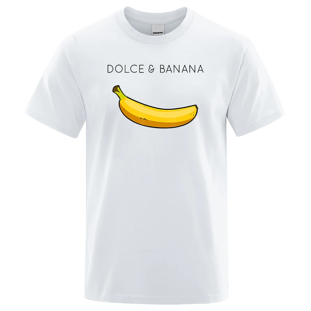 

Dolce & Banana Print Mens T-shirts Crewneck Breathable Tops Oversized Comfortable TShirt Men's Short Sleeve S-XXXL Tees Shirts