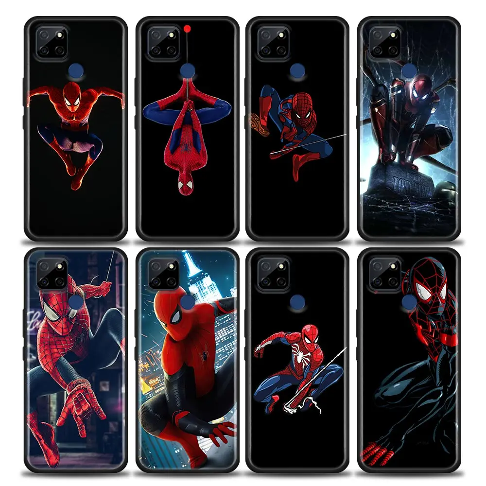 

Phone Case for Realme Q2 C20 C21 V15 8 C25 GT Neo V13 5G X7 Pro Ultra C21Y Case Soft Silicone Cover Spiderman Marvel Super Hero