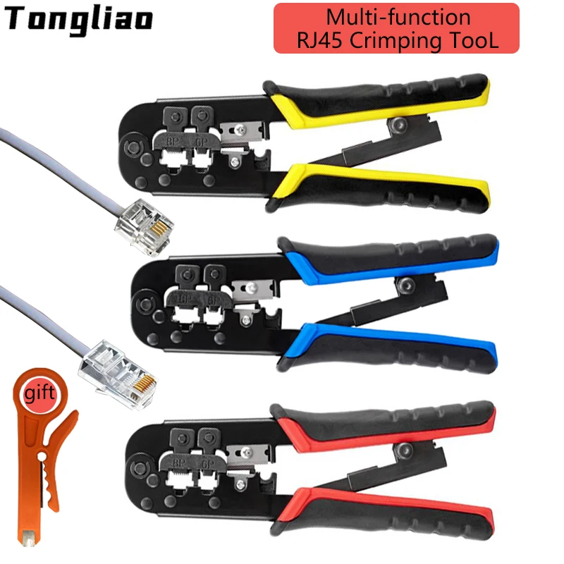 

RJ45 crimper RJ11 RJ45 Crimping Tool Ethernet Network LAN Cable Crimper Cutter Stripper Plier for 6P 8P RJ-11/RJ-12 RJ-45