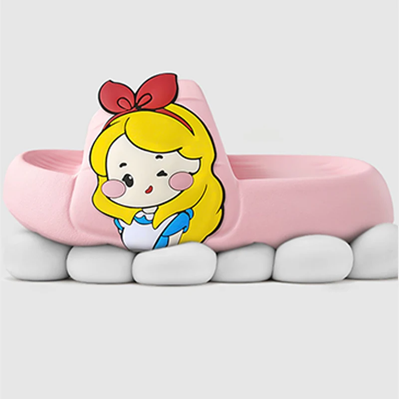 New Cute Princess Stickers Thick Sole Super Soft Women Slippers  Bathroom Beach Indoor Sandals 2022 Summer Slides Couple Shoes