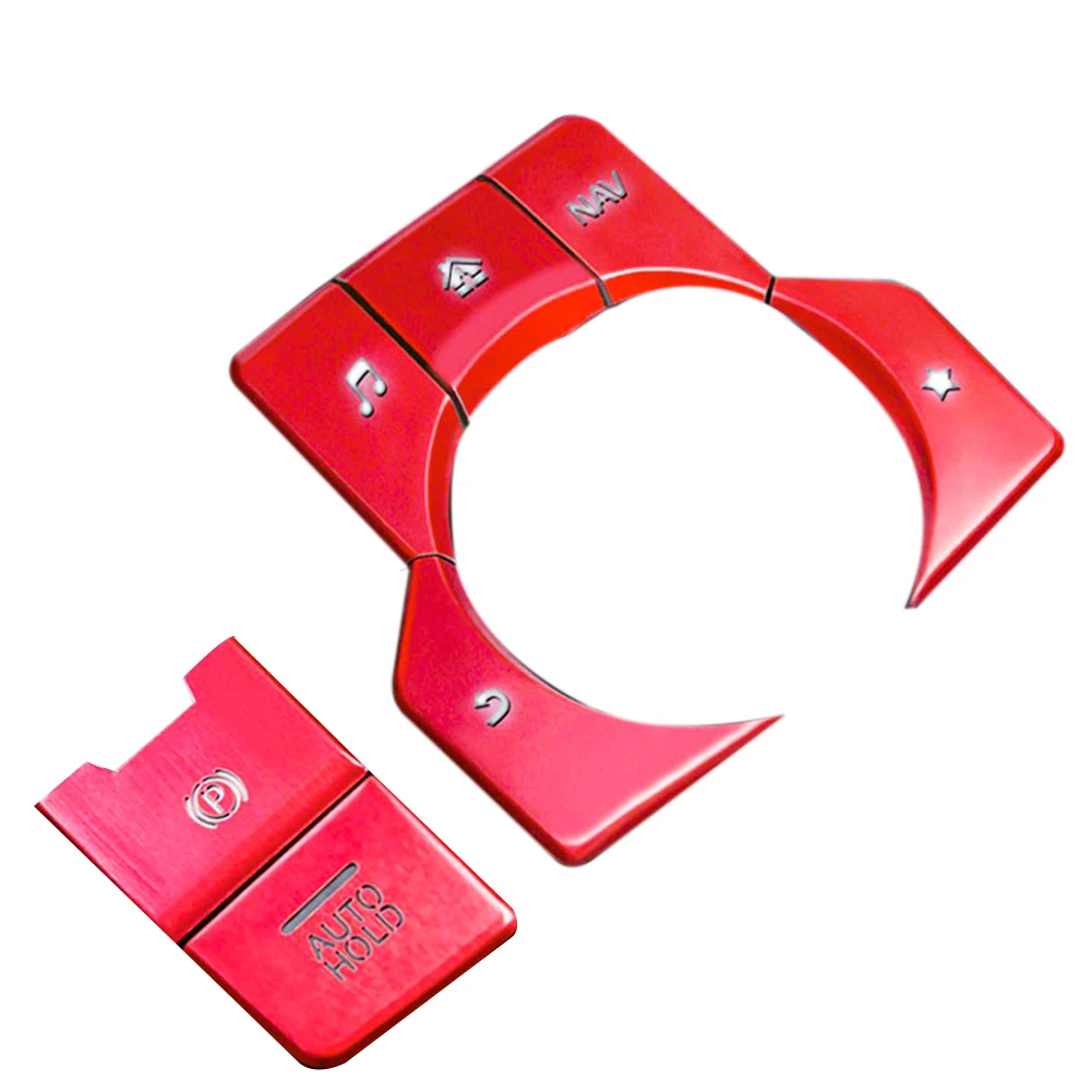 

7Pcs Red Electronic Handbrake Multimedia Button Cover Trim for Mazda 3 6 CX-5 CX-9 2016-2020 Center Console Sticker