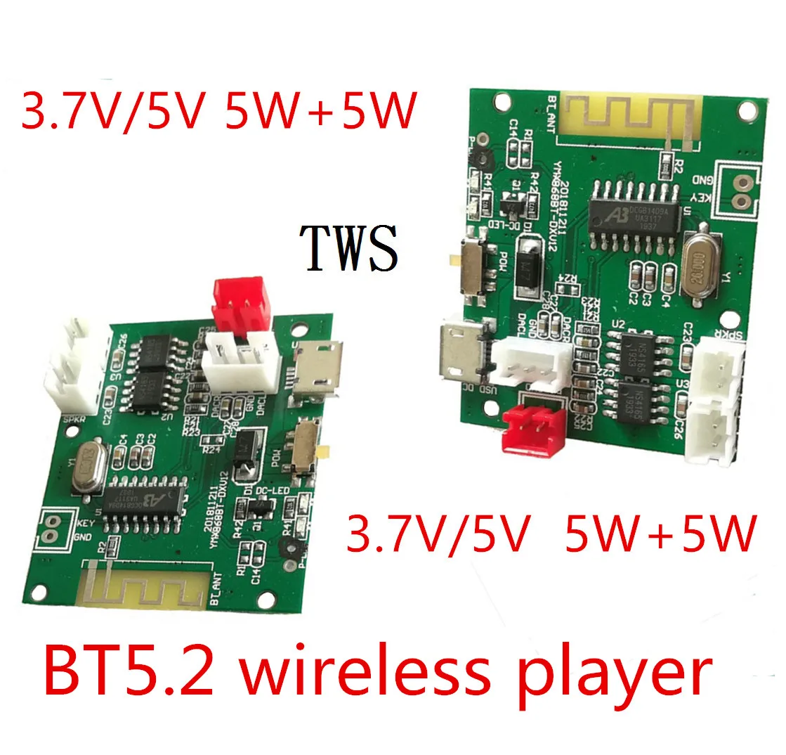 Купи High Quality Promotion Fashion BT5.2 TWS Wireless Module Power Amplifier Pcba Module 2 * 5W Audio Player Board за 243 рублей в магазине AliExpress