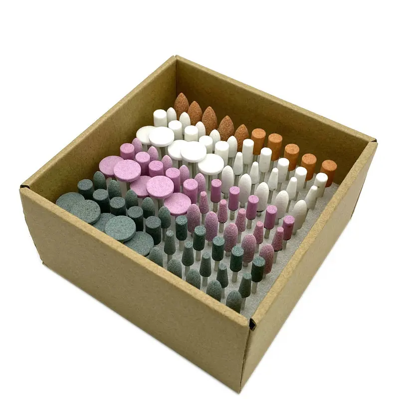 

100pcs/box Dental Stone Gringding Polisher Burs Stone Nail Drill Bits Dental Lab Material 2.35mm Shank