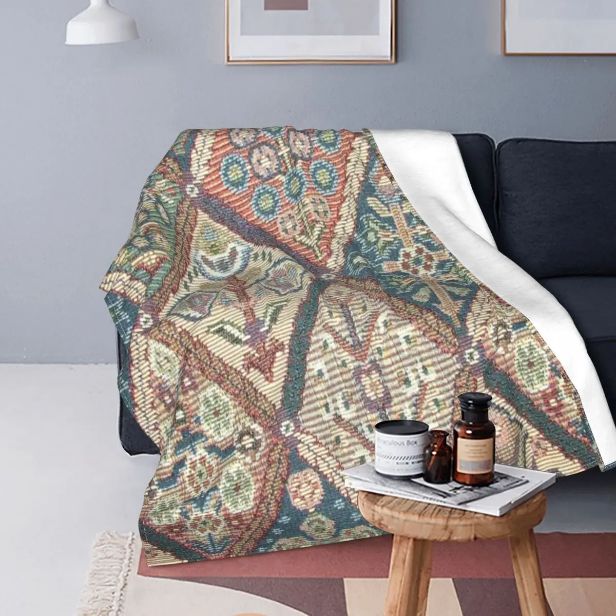 Богемное клетчатое искусственное весенне-осеннее винтажное геометрическое