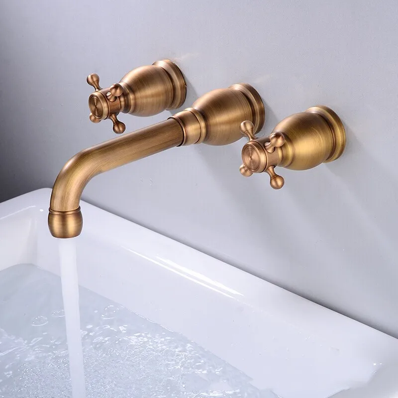 Смеситель для раковины с 2 ручками/3 ручками настенный