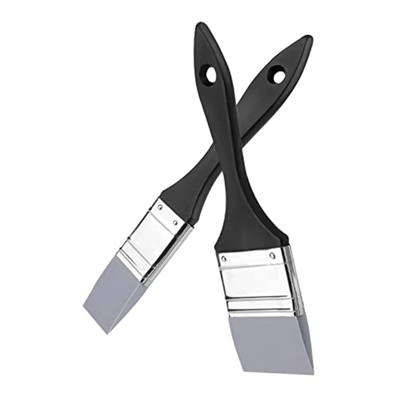 

2Pcs Flat Silicone Paint Brushes, Wide & Narrow Silicone Shaper Brush For Art Solid Paintbrush Sets For Acrylic Paints