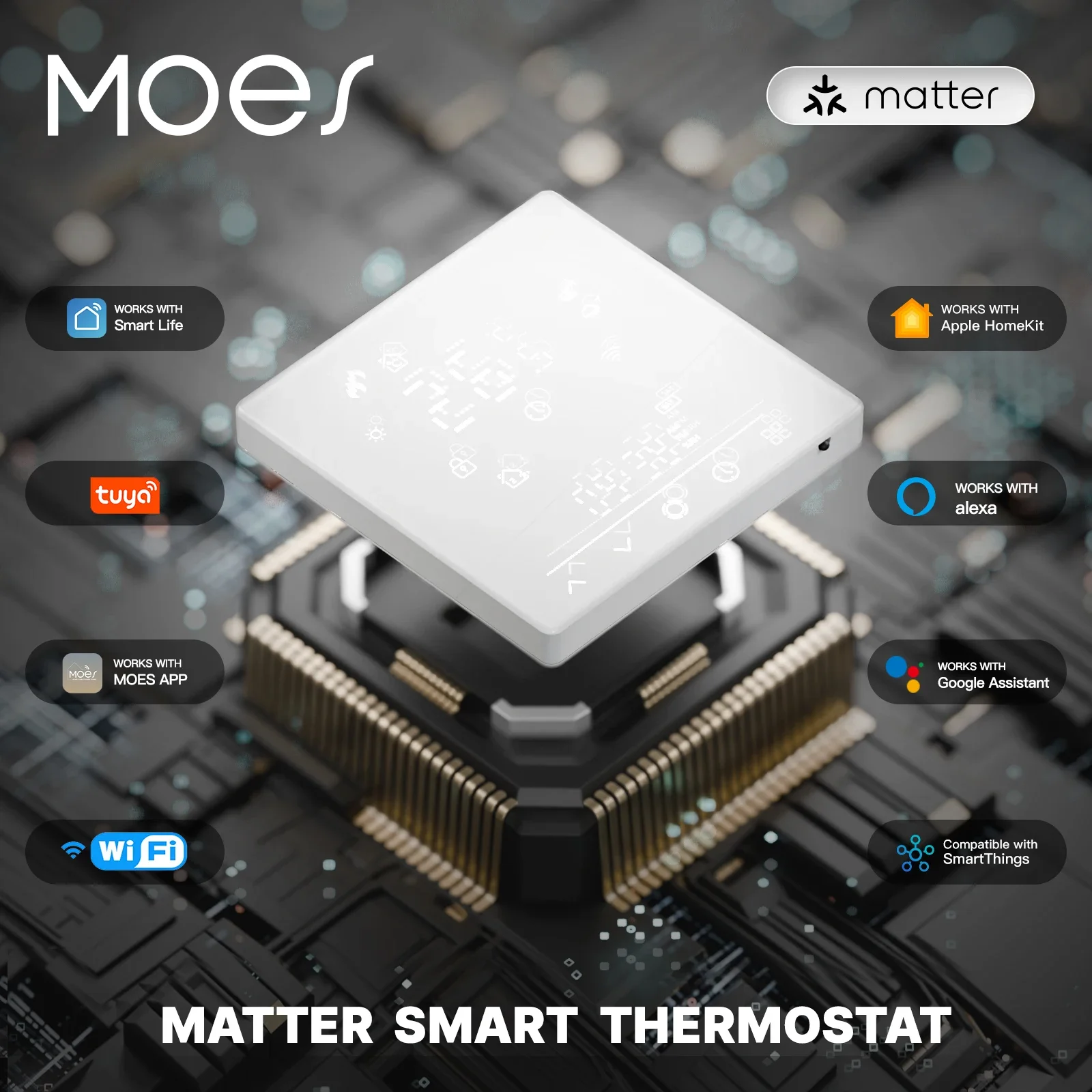 Умный термостат MOES Tuya Matter Wi-Fi