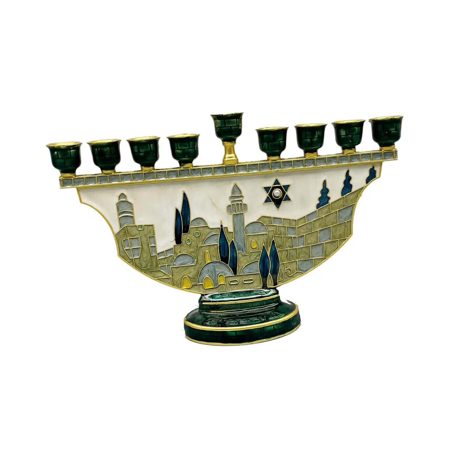 

9 Branch Menorah Candleholder Hanukkah Decorative Candlestick Candelabrum for Standard Hanukkah Candles