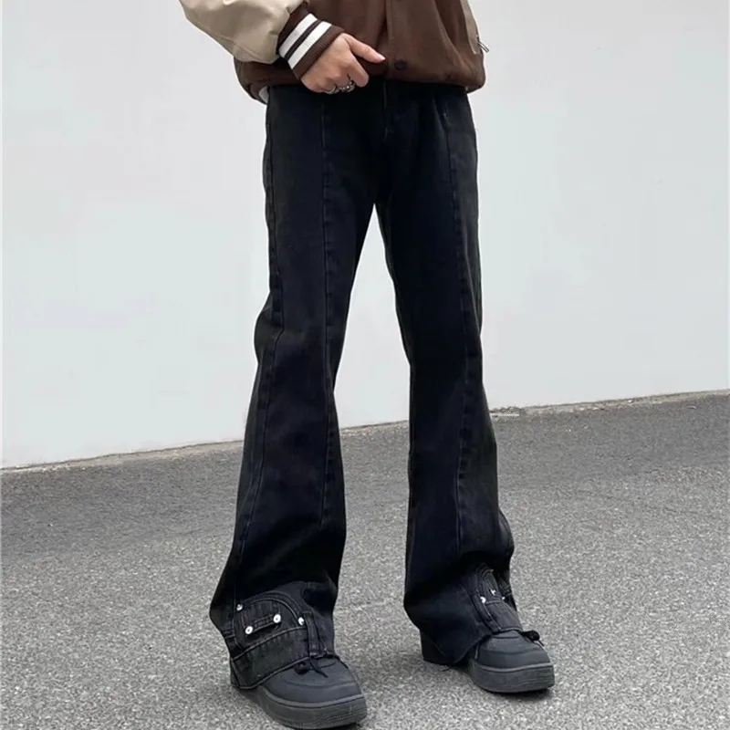 2022 New High Street Hip Hop Women and Men Casual Loose Denim Trousers Fashion Vintage Brown Baggy Men Cargo Flare Jeans Pants