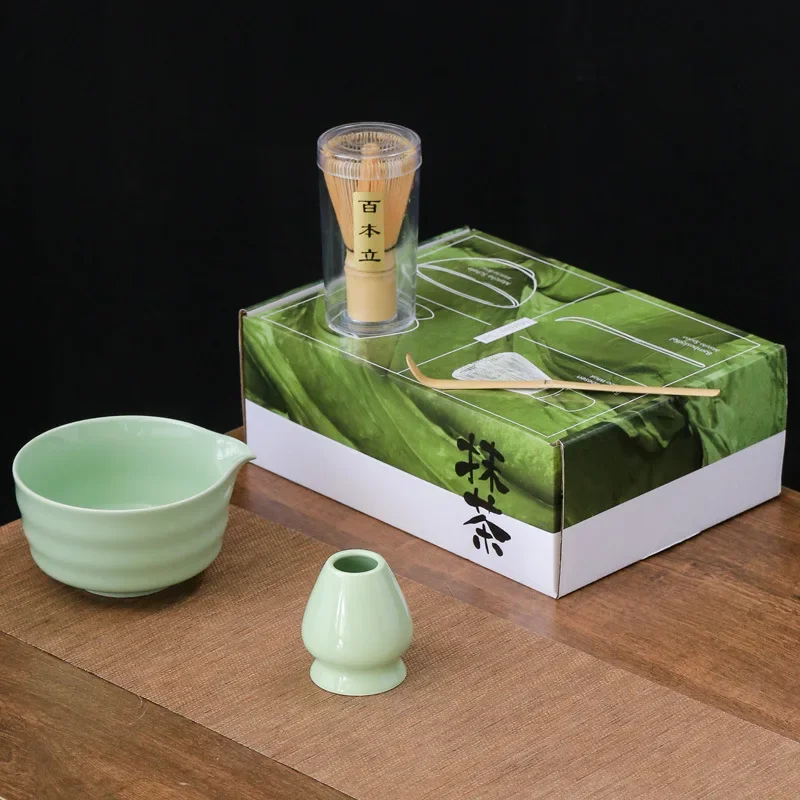 Японский керамический набор матча безопасный бамбуковый венчик чайная ложка