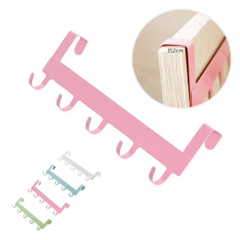 

Cabinet Card Clip Back Type 5 Hooks No Nails 5 Cabinet Door Hooks Behind The Cabinet Door Clothes Coat Organizer Rack Bathroom