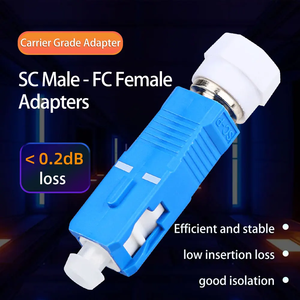

FASO 5PCS SM SC/UPC to FC/UPC Adapters 9/125 Hybrid Adapter Fiber Optic Adapter Male-Female Single Mode Carrier Grade Adapter