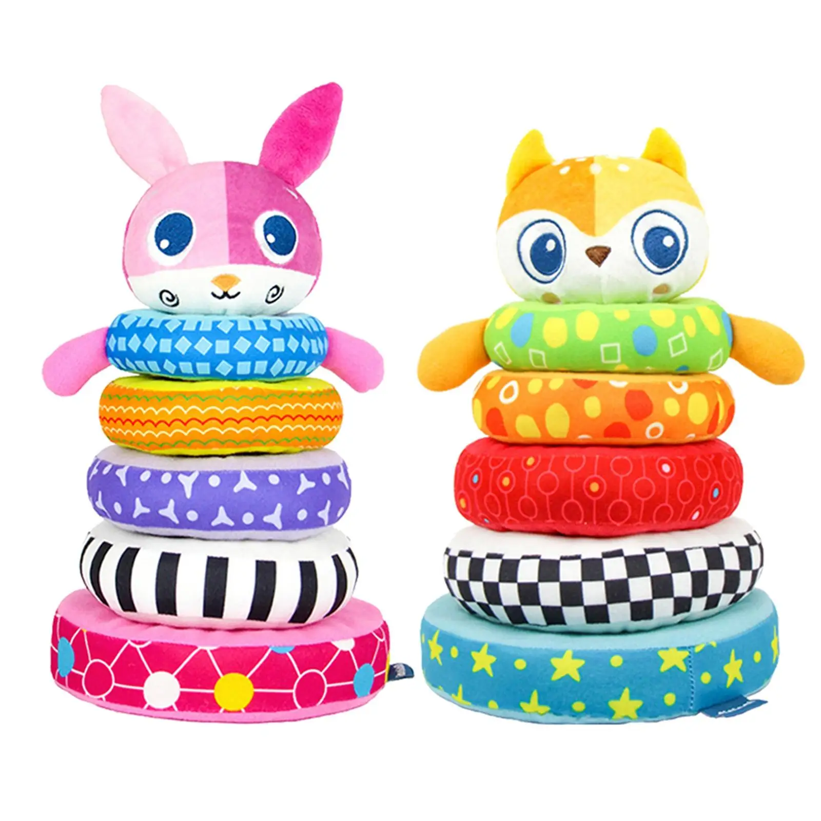 

Rainbow Stacking Fine Teaching Aids with Sound Soft Building Blocks for Boys Girls Toddler Kids Children