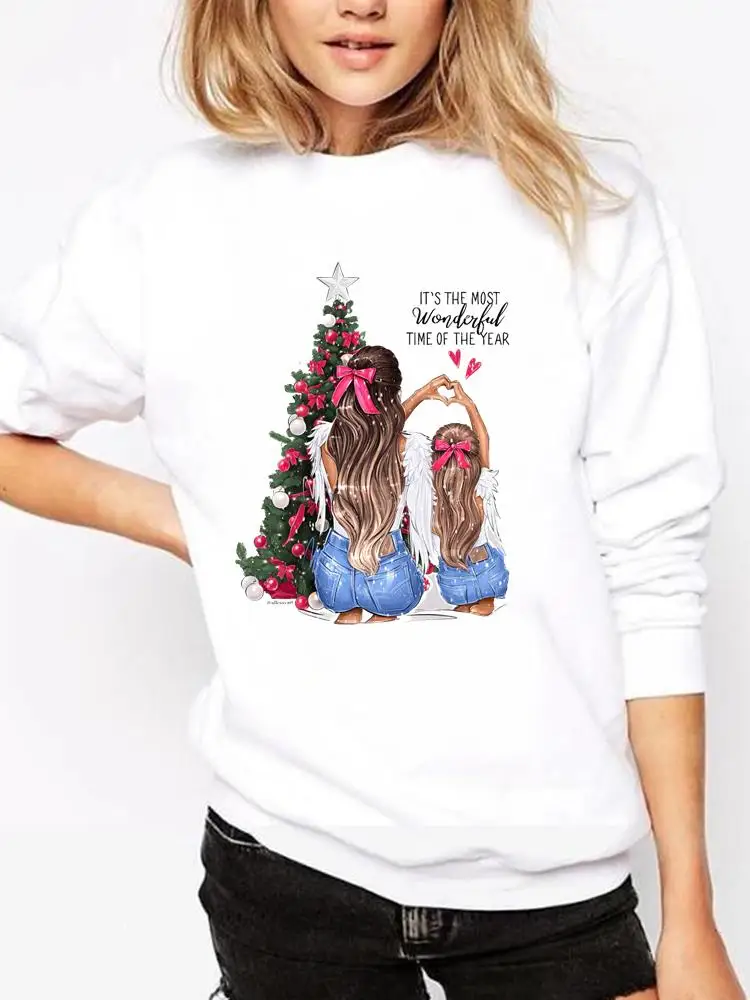 

Women Mom Mama Love Watercolor Trend Graphic Sweatshirts Holiday Merry Christmas Fashion Clothing Casual Female Print Pullovers