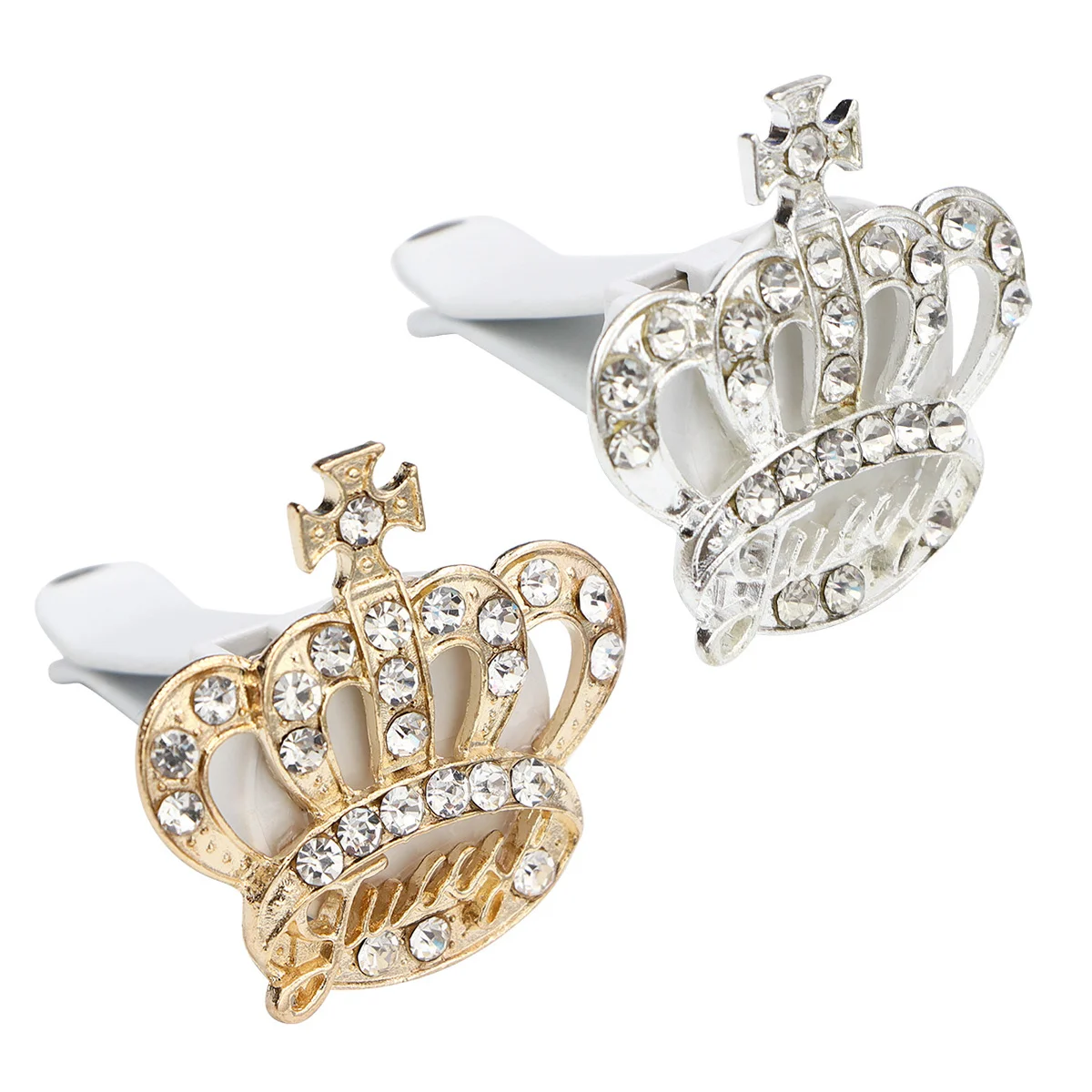

2 Pcs Automatic Air Freshener Vent Clip Vharms Car Air Purifier Clip Crown Crystal Rhinestone Car Clips Car Vent Clip Charms